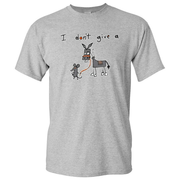 I Don't Give a Rat's A - Sarcasm Funny T Shirt - Medium - Sport Grey