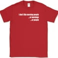 thumbnail image 1 of I Don't Like Morning People T-Shirt Funny Anti Social Sarcastic Humor Tee - Red, S, 1 of 1
