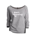thumbnail image 1 of I Don't Morning Women's Fashion Slouchy 3/4 Sleeves Raglan Lightweight Sweatshirt Sport Grey X-Large, 1 of 3