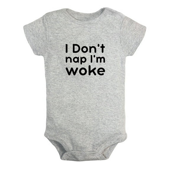 I Don't Nap I'm Woke Funny Rompers For Babies, Newborn Baby Unisex Bodysuits, Infant Jumpsuits, Toddler 0-24 Months Kids One-Piece Oufits