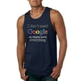 thumbnail image 1 of I Don't Need Google My Daughter Knows Everything Mens Graphic Tank Top, Navy, Small, 1 of 3