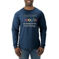 thumbnail image 1 of I Don't Need Google My Daughter Knows Everything Mens Long Sleeve Shirt, Vintage Heather Navy, 3XL, 1 of 3