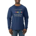 thumbnail image 1 of I Don't Need Google My Son Knows Everything Mens Long Sleeve Shirt, Navy, Small, 1 of 3