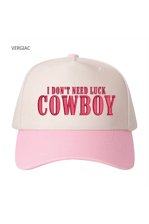 I Don't Need Luck Cowboy Embroidered Patchwork Trucker Cap | Adjustable Unisex Snapback, Grit & Grace Essential