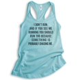 thumbnail image 1 of I Don't Run Tank Top, Ladies Racerback Tank Top, Funny Exercise Tank, Workout Tank, Running Tank, Cancun, Large, 1 of 3