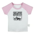 thumbnail image 1 of I Don't Snore! I Dream I'm A Motorcycle Funny T shirt For Baby, Newborn Babies T-shirts, Infant Tops, 0-24M Kids Graphic Tees Clothing (Short Pink Raglan T-shirt, 0-6 Months), 1 of 4