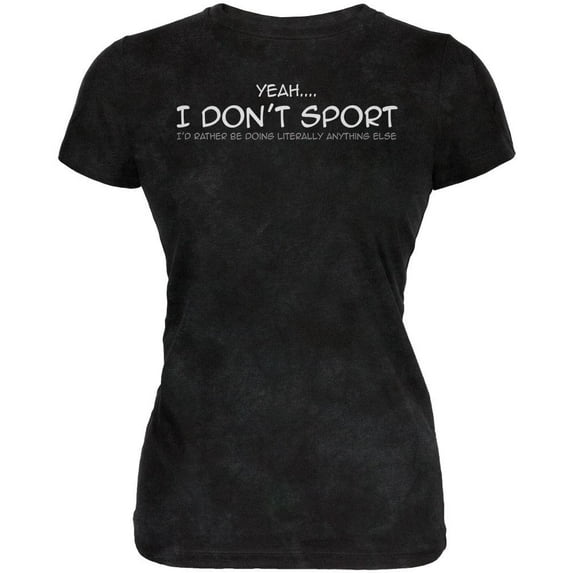 I Don't Sport Funny Juniors Soft T Shirt Charcoal Black Triblend SM