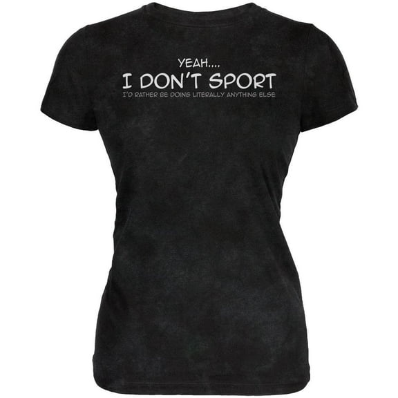 I Don't Sport Funny Juniors Soft T Shirt Charcoal Black Triblend X-LG