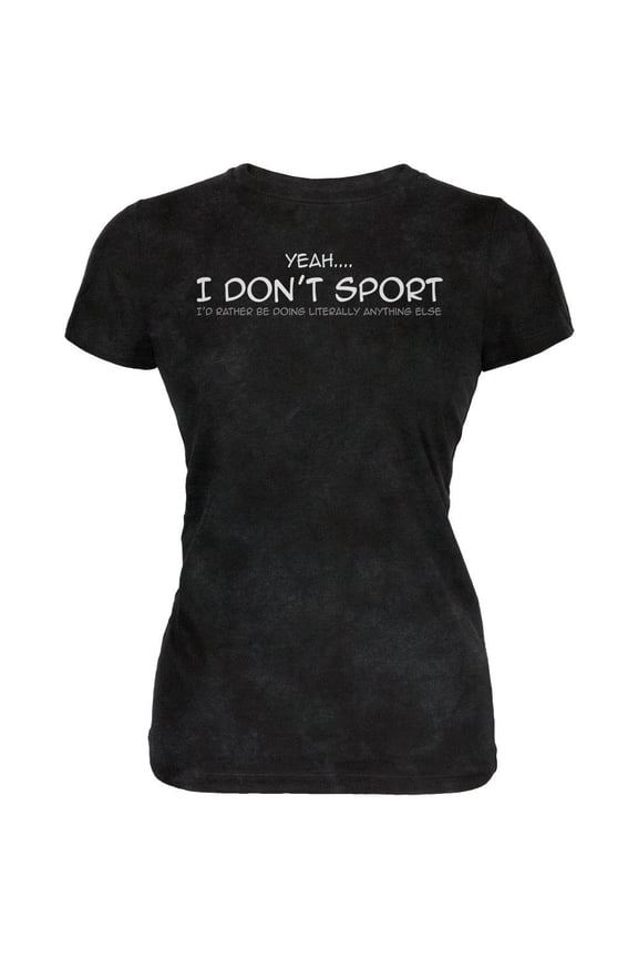 I Don't Sport Funny Juniors Soft T Shirt Charcoal Black Triblend X-LG