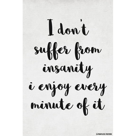 I Don't Suffer From Insanity, I Enjoy Every Minute Of It Poster Print