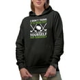 thumbnail image 1 of I Don't Think It's Healthy to Take Yourself Too Seriously, Golf Player, Golfing or Golfer Themed Merch Gift, Black Hooded Sweatshirt or Hoodie, Small, 1 of 5