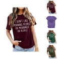thumbnail image 1 of I Don't like Morning People or Mornings or People Graphic Tees for Women Short Sleeve Crewneck Funny Sayings Tshirt, 1 of 5