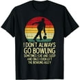 thumbnail image 1 of I Dont Always Go Bowling Sunset Retro Bowler Men Women Kids T-Shirt Black X-Large, 1 of 4