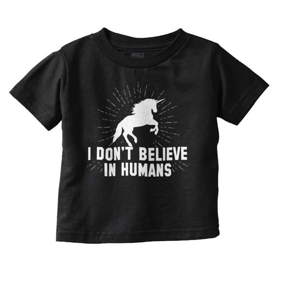 I Dont Believe in Humans Unicorn Youth T Shirt Tee Girls Infant Toddler Brisco Brands 12M