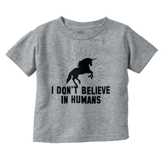 I Dont Believe in Humans Unicorn Youth T Shirt Tee Girls Infant Toddler Brisco Brands 2T