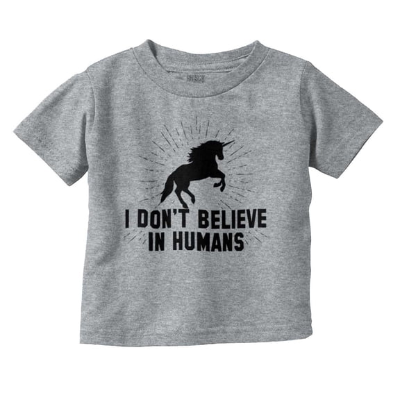 I Dont Believe in Humans Unicorn Youth T Shirt Tee Girls Infant Toddler Brisco Brands 3T