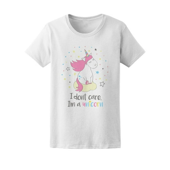 I Dont Care. Im A Unicorn Cloud T-Shirt Women -Image by Shutterstock, Female Medium