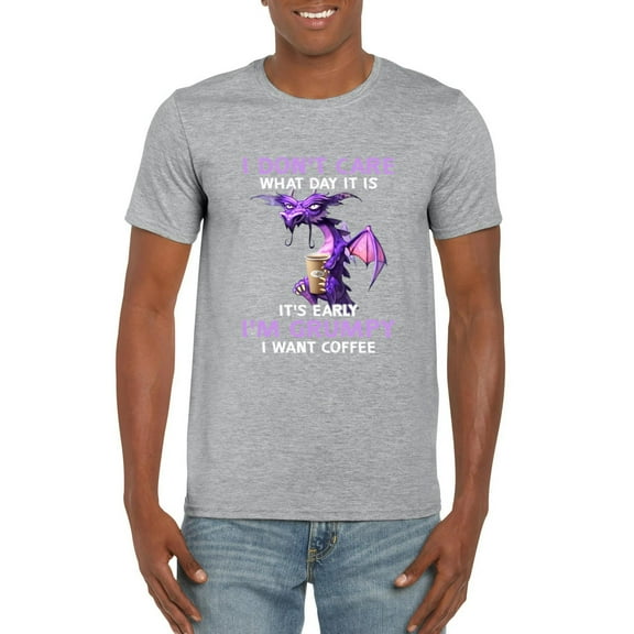 I Dont Care What Day It Is Dragon Funny Mythical Humor T-Shirt, for men & women, up to size 5XL