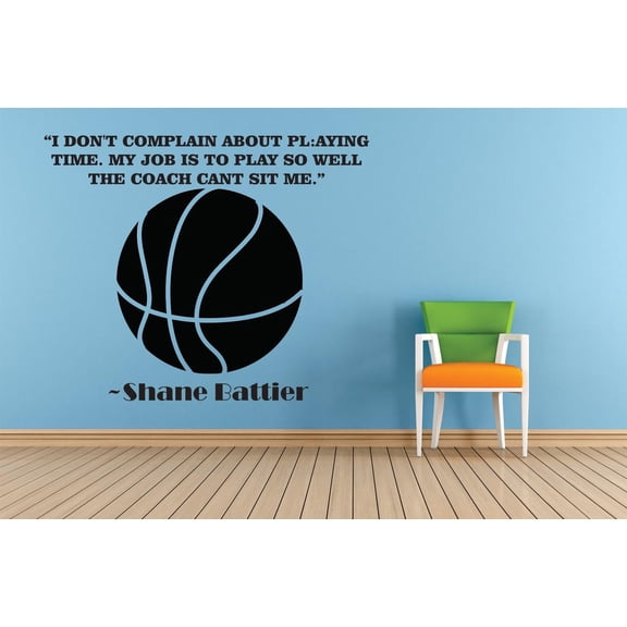 I Dont Complain About Playing Time. My Job Is To Play So Well The Coach Cant Sit Me Shane Battier Sports Motivation Quote Custom Wall Decal Vinyl Sticker Art 16 Inches X 16 Inches