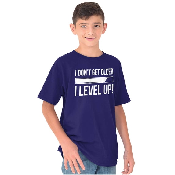 I Dont Get Older I Level Up Gamer Crewneck T Shirts Boy Girl Teen Brisco Brands M