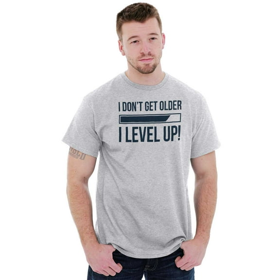 I Dont Get Older I Level Up Gamer Plus Size Crewneck Graphic Tee Shirt Brisco Brands 3X