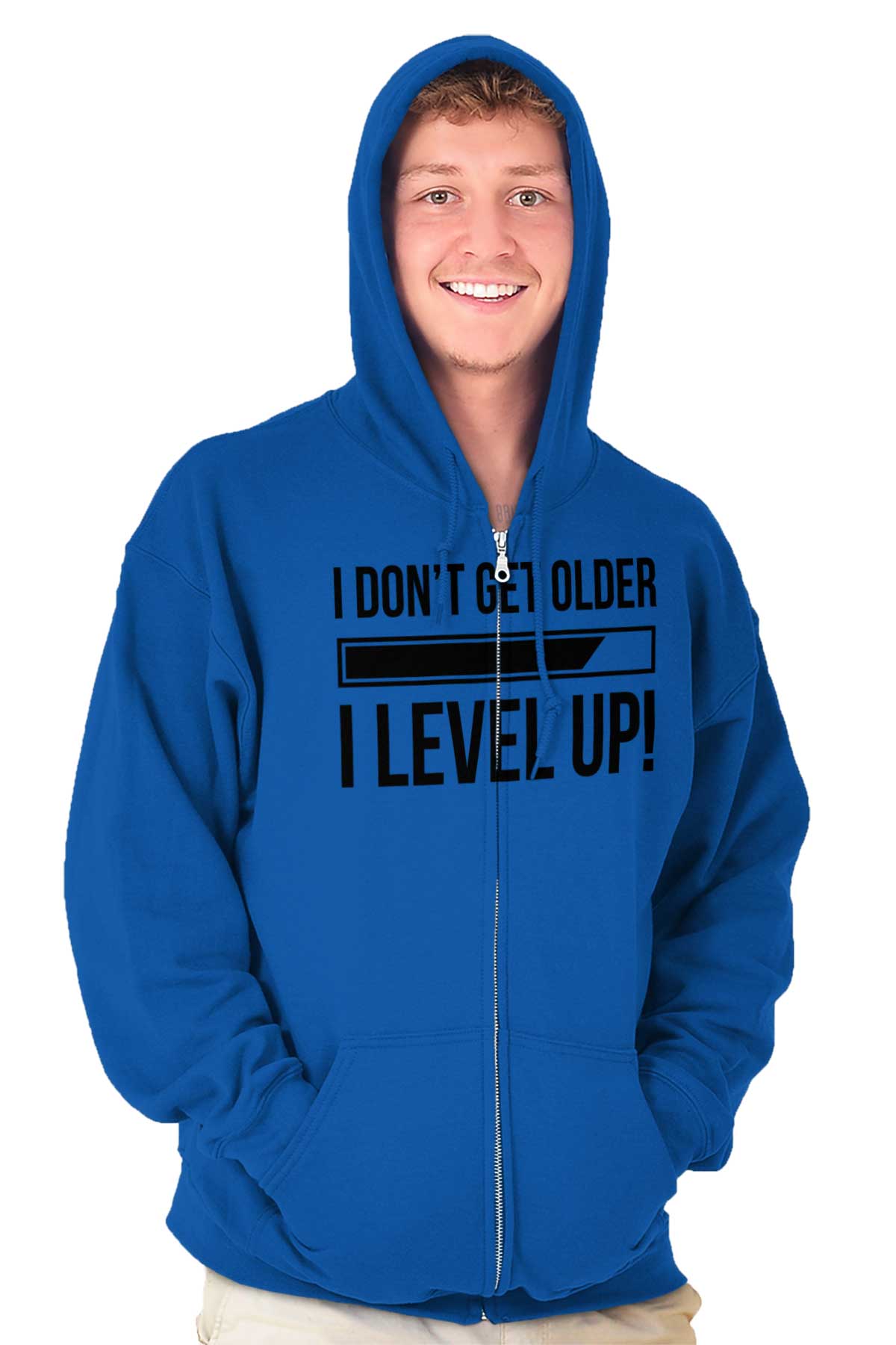 I Dont Get Older I Level Up Gamer Unisex Plus Size Zip Hoodie Brisco ...