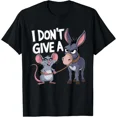 thumbnail image 1 of I Dont Give A Rats Donkey Mouse Funny Sarcastic Unisex T-Shirt up to size 5XL, 1 of 2