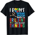 thumbnail image 1 of I Dont Speak Much Brilliant Autism Creature Autistic Boy T-Shirt, 1 of 4