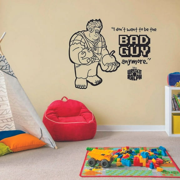 I Dont Want To Be The Bad Guy Anymore - Wreck It Ralph Vinyl Wall Art Wall Sticker Wall Decal Decoration For Home Room Wall Boys Girls Room Playroom Wall Décor Décor Design Size (40x40 inch)