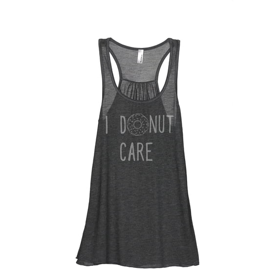 I Donut Care Women's Fashion Sleeveless Flowy Racerback Workout Yoga Tank Top Charcoal Grey 2X-Large