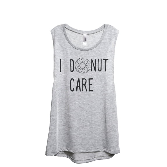 I Donut Care Women's Fashion Sleeveless Muscle Workout Yoga Tank Top Sport Grey X-Large