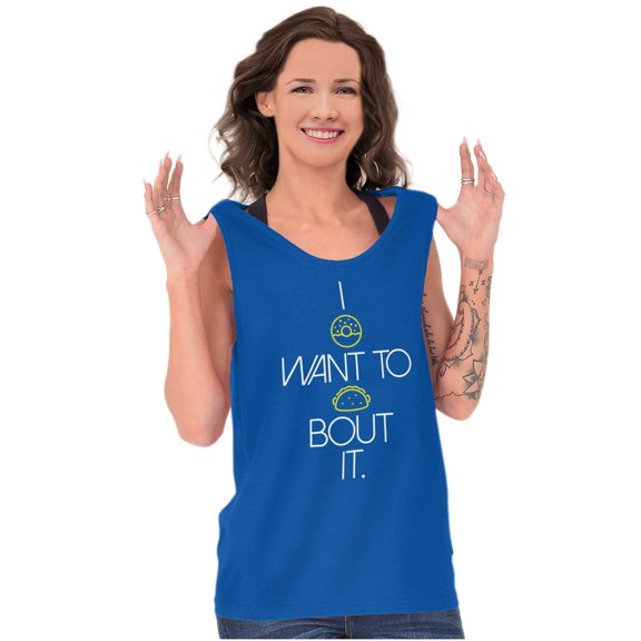 I Donut Want to Taco Bout it Food Pun Tank Top T Shirts Men Women Brisco Brands S