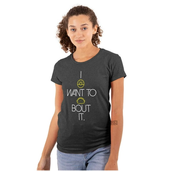 I Donut Want to Taco Bout it Food Pun Womens Fitted Plus Size Graphic Tee Brisco Brands 2X