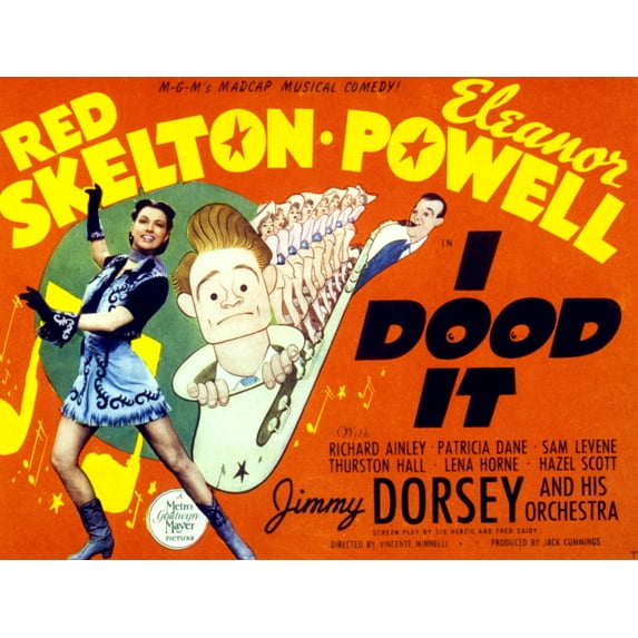 I Dood It (Aka By Hook Or By Crook) Eleanor Powell Red Skelton Jimmy Dorsey 1943 Movie Poster Masterprint (28 x 22)