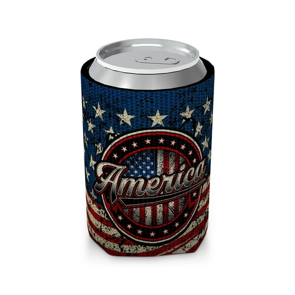 I Drank Today Can Coolers - America Circle Flag Can Insulator, Funny Drink Cooler, Drink Sleeve
