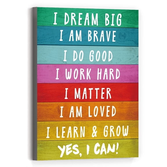 I Dream Big Canvas Wall Art poster Positive Affirmations Wall Decor for Kids,Inspirational Quote Canvas Nursery Home Kid Bedroom