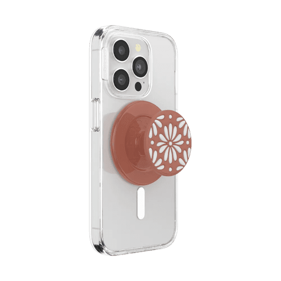 PopSockets Phone Grip for MagSafe, Magnetic Holder, Phone Stand, Boho - Glazed Terracotta