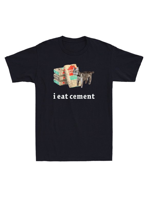 I Eat Cement Cursed Cat Funny Oddly Specific Graphic Quote Vintage Men's T-Shirt