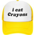 I EatCrayonsHat Mesh Trucker Hats Adults Humor Gifts Snapback