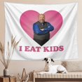 I Eat Kids Bertram Tapestry For Bedroom Funny Pink Heart Love Tapestry