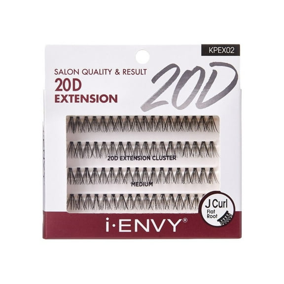 iEnvy Salon Quality 20D Extension Cluster Individual Lashes J Curl | Professional Volume Lash Extensions – Choose Style