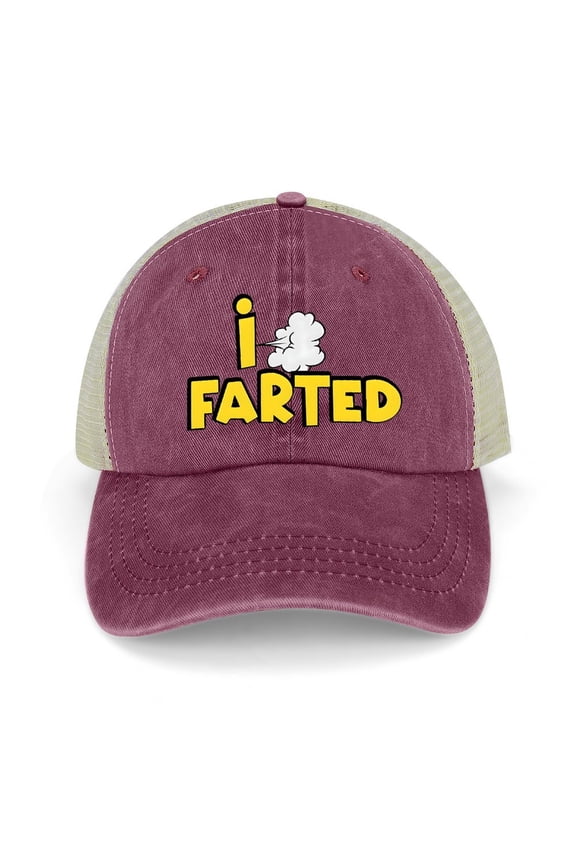 I Farted Wine Red Hat Adjustable Funny Fashion Unisex Baseball Cap for Men Women