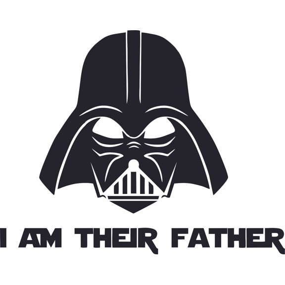 I Am Their Father Cartoon Characters Decor Wall Art Vinyl Sticker Design Decal Girls Boys Kids Room Bedroom Nursery Kindergarten Fun Home Children Room Decor Wall Art Sticker Vinyl Size (10x10 inch)