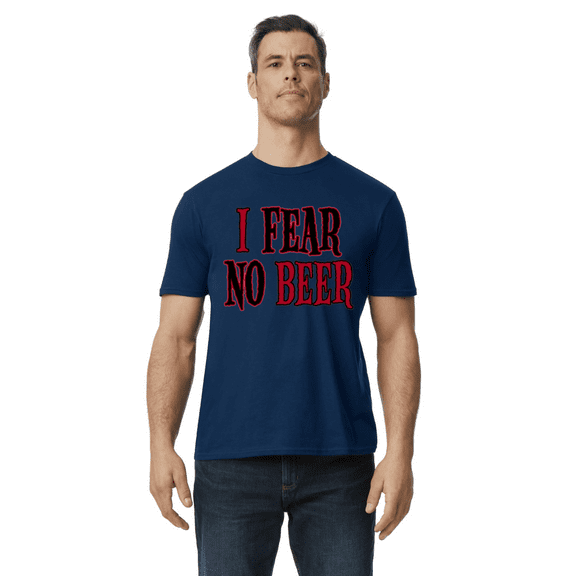 I Fear No Beer Funny Saying T-shirt Short Sleeve Tee Mens Graphic Tees