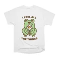 thumbnail image 1 of I Feel All The Things Anxious Frog Mood T-Shirt Tee Gift For Him Merch For Her Apparel For, 1 of 2