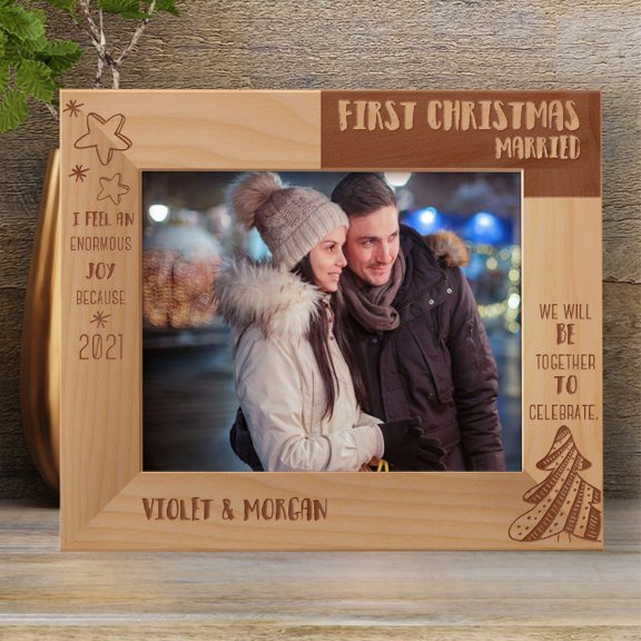 I Feel An Enormous Joy Personalized Wooden Frame-10" x 8" Brown Horizontal