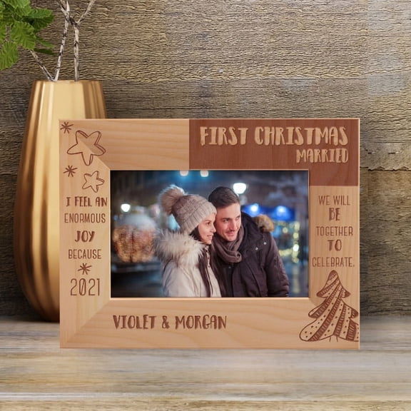 I Feel An Enormous Joy Personalized Wooden Frame-6" x 4" Brown Horizontal