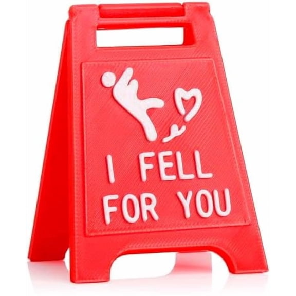 I Fell for You” Romantic Red Mini Sign - Funny Valentine's Day Gift for Boyfriend, Girlfriend, Husband, Wife | Anniversary, Proposal & Christmas Gift for Couples