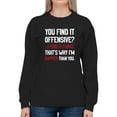 thumbnail image 1 of I Find It Funny Sweatshirt Women -Smartprints Designs, Female x-Large, 1 of 4