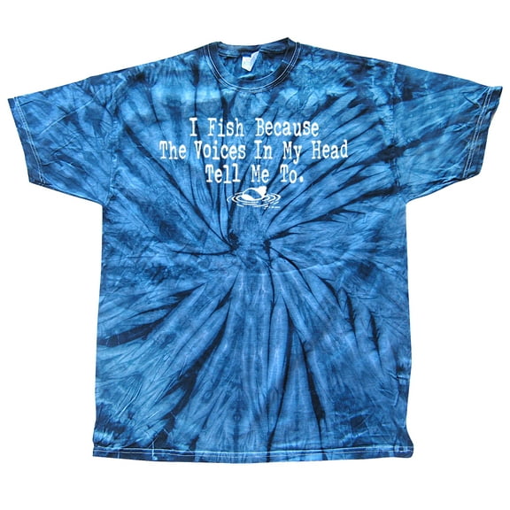 I Fish Because the Voices in My Head Tell Me To Funny Fishing Outdoors Fisherman Boat Humorous Witty-Navytiedye-Medium